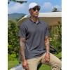 imageCOOFANDY Mens Polo Shirts Short Sleeve Golf Shirt UPF50 Moisture Wicking Quick Dry Collared Performance Polo Shirts for MenDark Grey