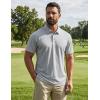 imageCOOFANDY Mens Polo Shirts Short Sleeve Golf Shirt UPF50 Moisture Wicking Quick Dry Collared Performance Polo Shirts for MenGrey
