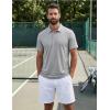 imageCOOFANDY Mens Polo Shirts Short Sleeve Golf Shirt UPF50 Moisture Wicking Quick Dry Collared Performance Polo Shirts for MenGrey