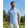imageCOOFANDY Mens Polo Shirts Short Sleeve Golf Shirt UPF50 Moisture Wicking Quick Dry Collared Performance Polo Shirts for MenLight Blue