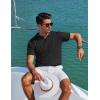 imageCOOFANDY Mens Polo Shirts Short Sleeve V Neck Knit Shirts for Men Casual Old Money Clothes Mens Golf ShirtBlack