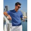imageCOOFANDY Mens Polo Shirts Short Sleeve V Neck Knit Shirts for Men Casual Old Money Clothes Mens Golf ShirtBlue