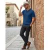 imageCOOFANDY Mens Polo Shirts Short Sleeve V Neck Knit Shirts for Men Casual Old Money Clothes Mens Golf ShirtLake Blue