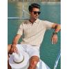 imageCOOFANDY Mens Polo Shirts Short Sleeve V Neck Knit Shirts for Men Casual Old Money Clothes Mens Golf ShirtLight Khaki