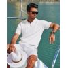 imageCOOFANDY Mens Polo Shirts Short Sleeve V Neck Knit Shirts for Men Casual Old Money Clothes Mens Golf ShirtWhite