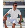 imageCOOFANDY Mens Polo Shirts Short Sleeve V Neck Knit Shirts for Men Casual Old Money Clothes Mens Golf ShirtWhite