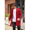 imageCOOFANDY Mens Ruffle Shawl Collar Cardigan Open Front Lightweight Long Length Drape Cape Overcoat with PocketsRed