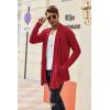 imageCOOFANDY Mens Ruffle Shawl Collar Cardigan Open Front Lightweight Long Length Drape Cape Overcoat with PocketsRed