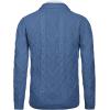 imageCOOFANDY Mens Shawl Collar Cardigan Sweater Slim Fit Button Down Cable Knitted Sweater with PocketsDenim Blue