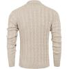 imageCOOFANDY Mens Shawl Collar Pullover Sweater Slim Fit Casual Button Cable Knit SweatersBeige