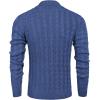 imageCOOFANDY Mens Shawl Collar Pullover Sweater Slim Fit Casual Button Cable Knit SweatersGray Blue