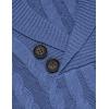 imageCOOFANDY Mens Shawl Collar Pullover Sweater Slim Fit Casual Button Cable Knit SweatersGray Blue
