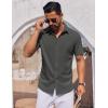 imageCOOFANDY Mens Short Sleeve Button Down Shirts Casual Summer Shirt Untucked Dress ShirtsDeep Green