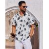 imageCOOFANDY Mens Short Sleeve Button Down Shirts Casual Summer Shirt Untucked Dress ShirtsWhiteblack Leaf