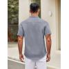 imageCOOFANDY Mens Short Sleeve Casual Button Down Shirts Summer Untucked Dress Shirts with PocketGrey Wihte Square