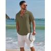 imageCOOFANDY Mens Short Sleeve Casual Button Down Shirts Textured Summer Beach ShirtArmy Green