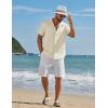 imageCOOFANDY Mens Short Sleeve Casual Button Down Shirts Textured Summer Beach ShirtBeige