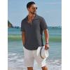imageCOOFANDY Mens Short Sleeve Casual Button Down Shirts Textured Summer Beach ShirtDark Grey
