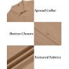 imageCOOFANDY Mens Short Sleeve Casual Button Down Shirts Textured Summer Beach ShirtKhaki