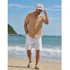 imageCOOFANDY Mens Short Sleeve Casual Button Down Shirts Textured Summer Beach ShirtKhaki