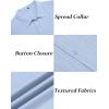imageCOOFANDY Mens Short Sleeve Casual Button Down Shirts Textured Summer Beach ShirtLight Blue