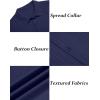imageCOOFANDY Mens Short Sleeve Casual Button Down Shirts Textured Summer Beach ShirtNavy Blue
