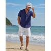 imageCOOFANDY Mens Short Sleeve Casual Button Down Shirts Textured Summer Beach ShirtNavy Blue