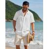 imageCOOFANDY Mens Short Sleeve Casual Button Down Shirts Textured Summer Beach ShirtWhite