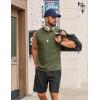 imageCOOFANDY Mens Sleeveless Shirts Cotton Workout Tank Tops Casual Muscle Washed T Shirt Summer Beach Tee Loose FitArmy Green