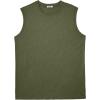 imageCOOFANDY Mens Sleeveless Shirts Cotton Workout Tank Tops Casual Muscle Washed T Shirt Summer Beach Tee Loose FitArmy Green