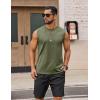 imageCOOFANDY Mens Sleeveless Shirts Cotton Workout Tank Tops Casual Muscle Washed T Shirt Summer Beach Tee Loose FitArmy Green