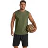 imageCOOFANDY Mens Sleeveless Shirts Cotton Workout Tank Tops Casual Muscle Washed T Shirt Summer Beach Tee Loose FitArmy Green