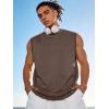 imageCOOFANDY Mens Sleeveless Shirts Cotton Workout Tank Tops Casual Muscle Washed T Shirt Summer Beach Tee Loose FitBrown