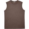 imageCOOFANDY Mens Sleeveless Shirts Cotton Workout Tank Tops Casual Muscle Washed T Shirt Summer Beach Tee Loose FitBrown