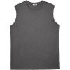imageCOOFANDY Mens Sleeveless Shirts Cotton Workout Tank Tops Casual Muscle Washed T Shirt Summer Beach Tee Loose FitDark Gray