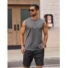 imageCOOFANDY Mens Sleeveless Shirts Cotton Workout Tank Tops Casual Muscle Washed T Shirt Summer Beach Tee Loose FitDark Gray