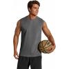 imageCOOFANDY Mens Sleeveless Shirts Cotton Workout Tank Tops Casual Muscle Washed T Shirt Summer Beach Tee Loose FitDark Gray