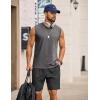 imageCOOFANDY Mens Sleeveless Shirts Cotton Workout Tank Tops Casual Muscle Washed T Shirt Summer Beach Tee Loose FitDark Gray