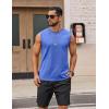 imageCOOFANDY Mens Sleeveless Shirts Cotton Workout Tank Tops Casual Muscle Washed T Shirt Summer Beach Tee Loose FitLight Blue