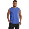 imageCOOFANDY Mens Sleeveless Shirts Cotton Workout Tank Tops Casual Muscle Washed T Shirt Summer Beach Tee Loose FitLight Blue