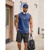imageCOOFANDY Mens Sleeveless Shirts Cotton Workout Tank Tops Casual Muscle Washed T Shirt Summer Beach Tee Loose FitNavy Blue