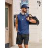 imageCOOFANDY Mens Sleeveless Shirts Cotton Workout Tank Tops Casual Muscle Washed T Shirt Summer Beach Tee Loose FitNavy Blue