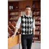 imageCOOFANDY Mens Sleeveless V Neck Pullover Sweater Slim Fit Casual Argyle Vest SweatersBlack