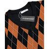 imageCOOFANDY Mens Sleeveless V Neck Pullover Sweater Slim Fit Casual Argyle Vest SweatersBlackorange