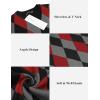 imageCOOFANDY Mens Sleeveless V Neck Pullover Sweater Slim Fit Casual Argyle Vest SweatersBlackred