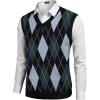 imageCOOFANDY Mens Sleeveless V Neck Pullover Sweater Slim Fit Casual Argyle Vest SweatersBluegreen