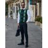 imageCOOFANDY Mens Sleeveless V Neck Pullover Sweater Slim Fit Casual Argyle Vest SweatersGreen