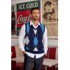 imageCOOFANDY Mens Sleeveless V Neck Pullover Sweater Slim Fit Casual Argyle Vest SweatersGw263 Blue and Gray Plaid