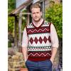 imageCOOFANDY Mens Sleeveless V Neck Pullover Sweater Slim Fit Casual Argyle Vest SweatersGz981 Red and White Plaid