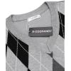 imageCOOFANDY Mens Sleeveless V Neck Pullover Sweater Slim Fit Casual Argyle Vest SweatersLight Grey